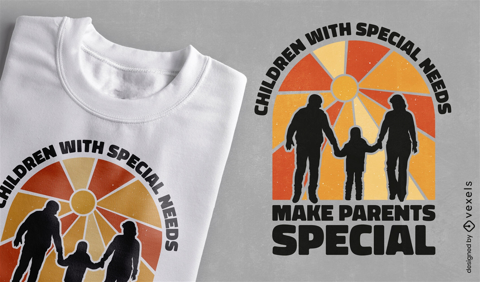 Design de camiseta para pais e filhos com necessidades especiais
