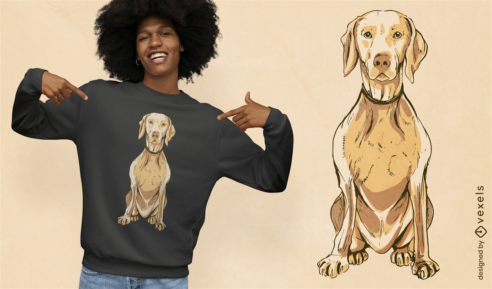 Weimaraner Hunde-T-Shirt-Design