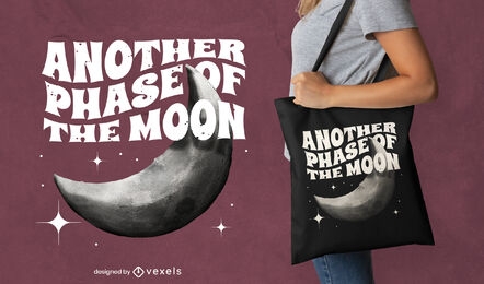 Half moon phase at night tote bag design
