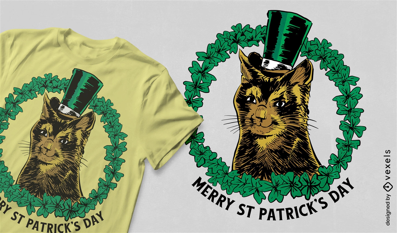 Design de camiseta de gato do dia de São Patrício