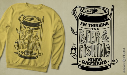 Bier- und Angel-T-Shirt-Design