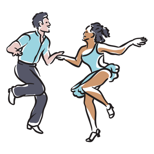 Pareja de baile de rendimiento de sal?n de baile Diseño PNG