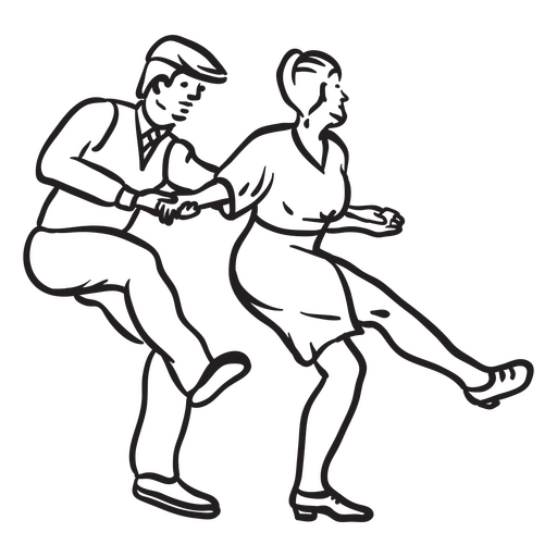 Couple stroke dancing PNG Design
