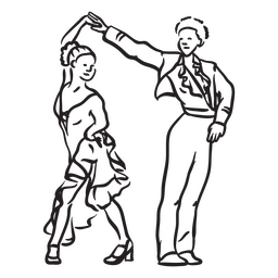 Dançarinos casal curso dançando Desenho PNG Transparent PNG