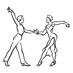 Bailarines de trazo de pareja Diseño PNG