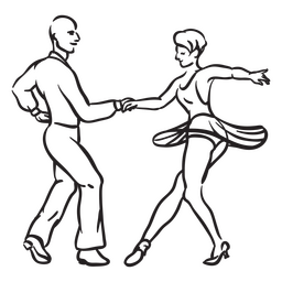 Dancing Stroke Couple PNG & SVG Design For T-Shirts