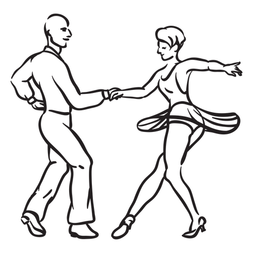Dancing stroke couple PNG Design
