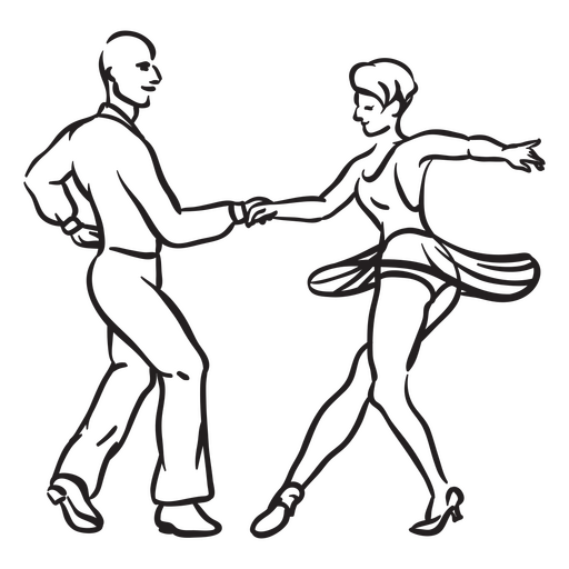 Pareja de trazo de baile Diseño PNG