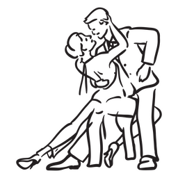 Par de trazo de bailarines Diseño PNG