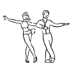 Casal de curso de dançarinos de salão Desenho PNG