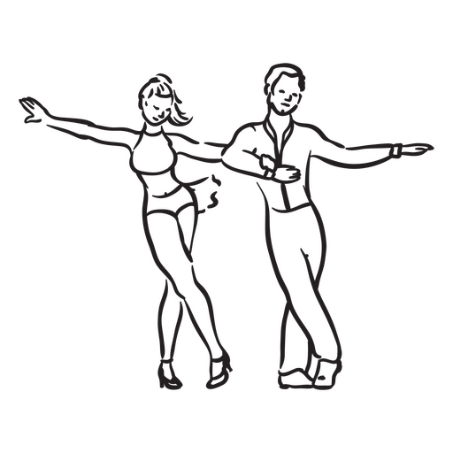 Casal de curso de dançarinos de salão Desenho PNG