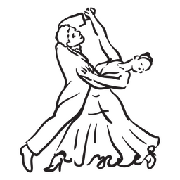 Dançarinos acariciam salão de baile de casal Desenho PNG