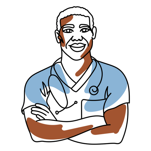 Curandero médico de línea continua Diseño PNG