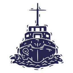 Transporte de corte frontal de balsa de barco Desenho PNG