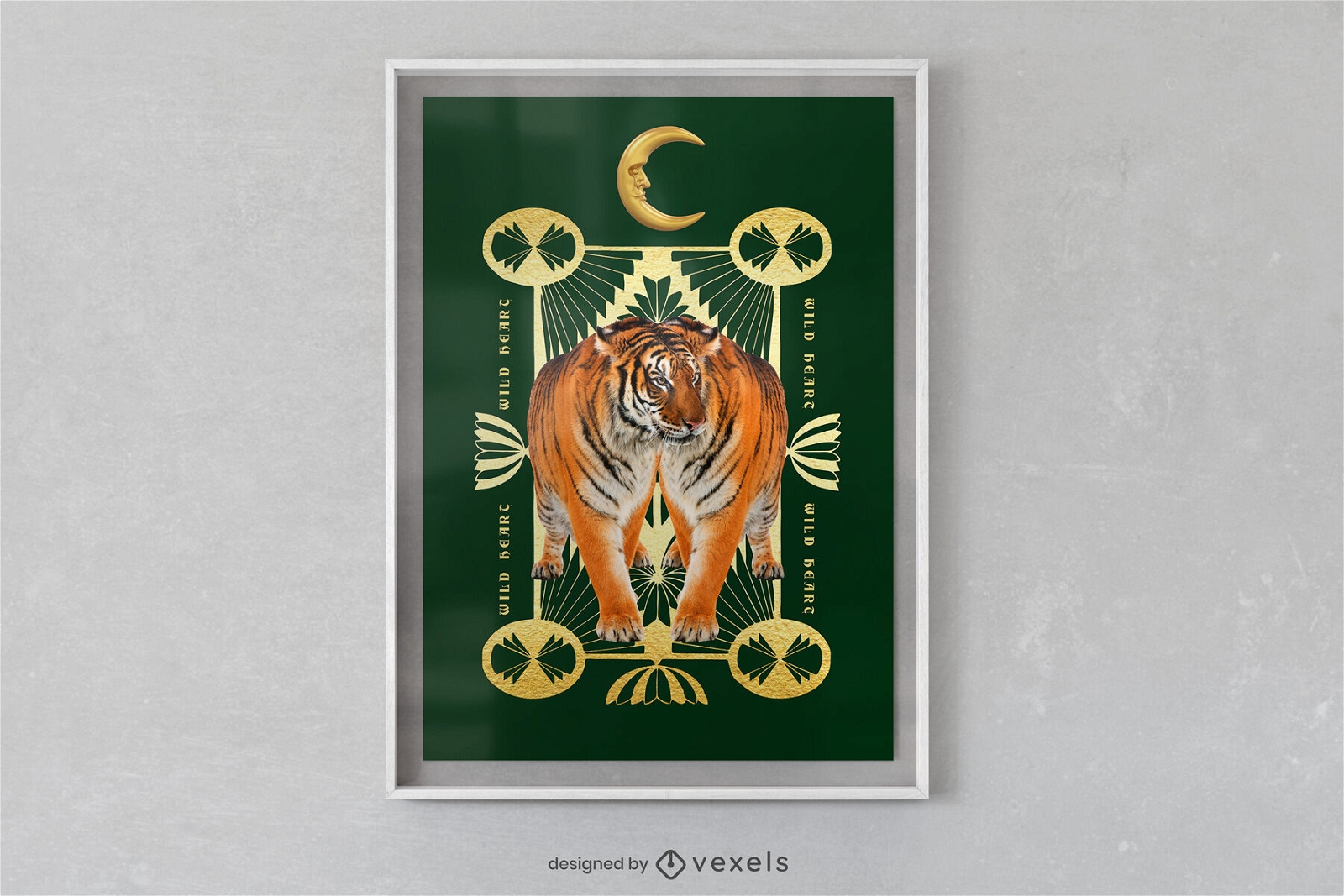 Design de cartaz de citação de tigre espelhado