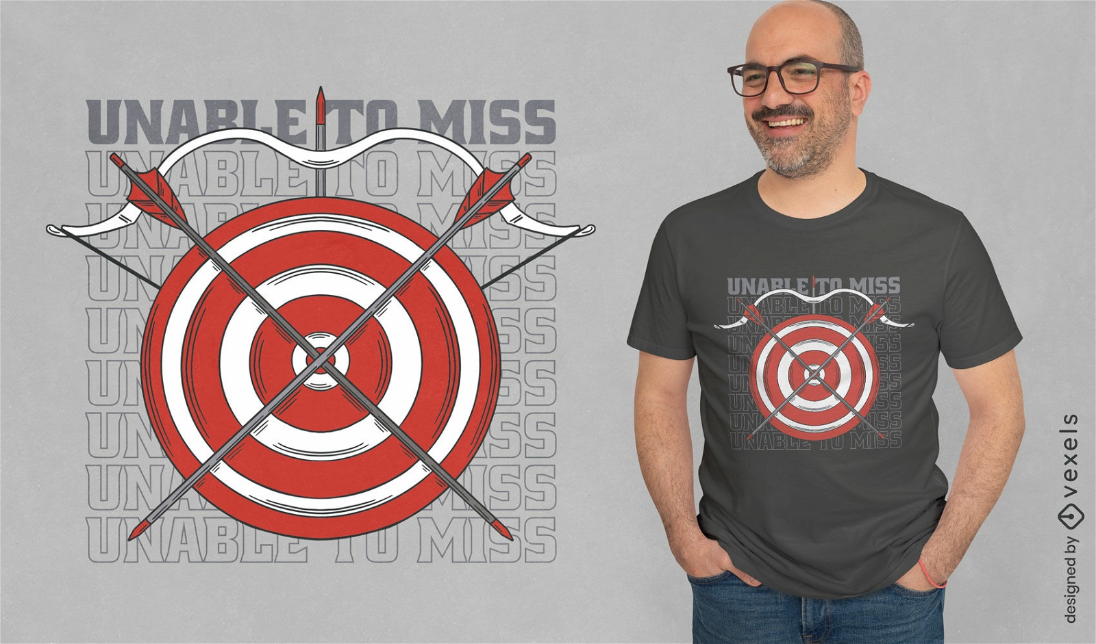Design de camiseta de citação de alvo de tiro com arco