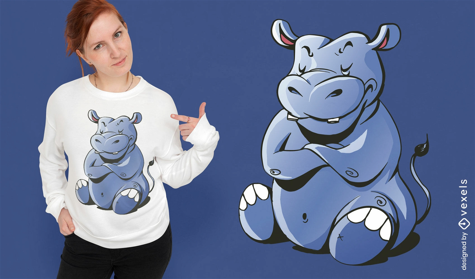 Angry hippopotamus animal t-shirt design