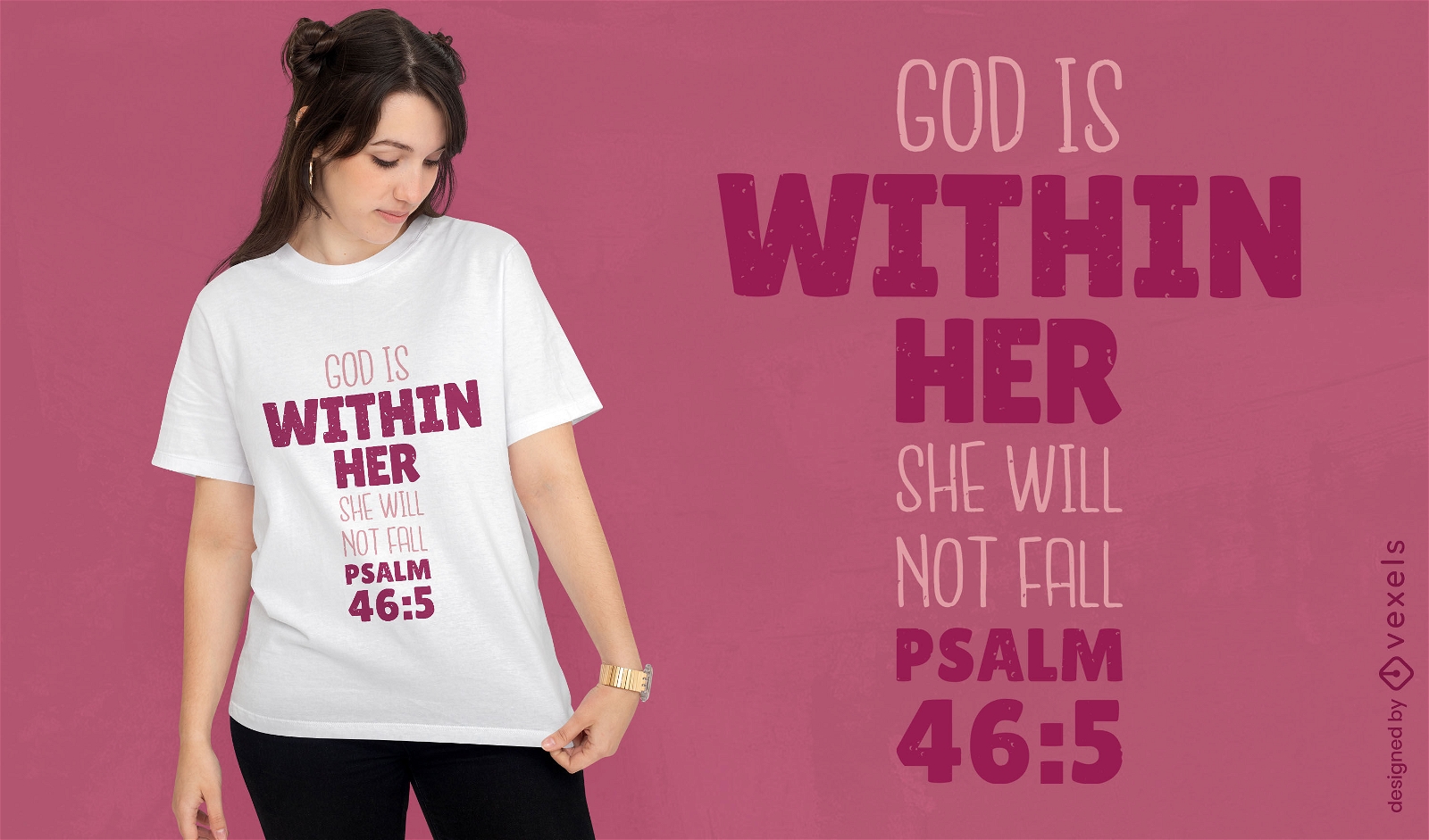 Deus dentro de seu design de camiseta com citações da Bíblia