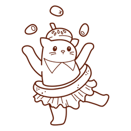 Katzenfutter-Hamburger-Essen-Strich-Charakter PNG-Design