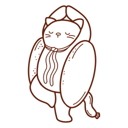 Personagem de curso de comida de cachorro-quente de comida de gato Desenho PNG