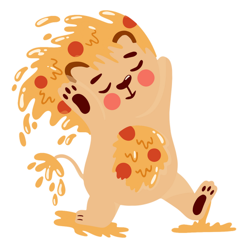 Bear pizza cartoon character PNG Design