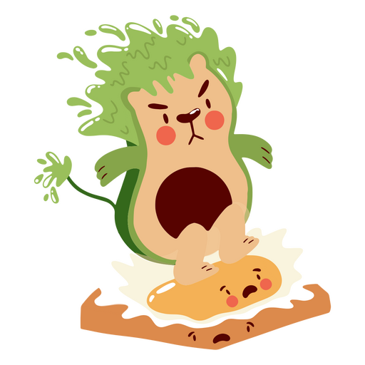 Tragen Sie Avocado-Cartoon-Figur PNG-Design