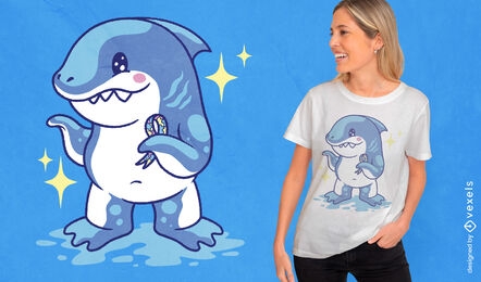 Design de camiseta de tubarão de conscientização do autismo