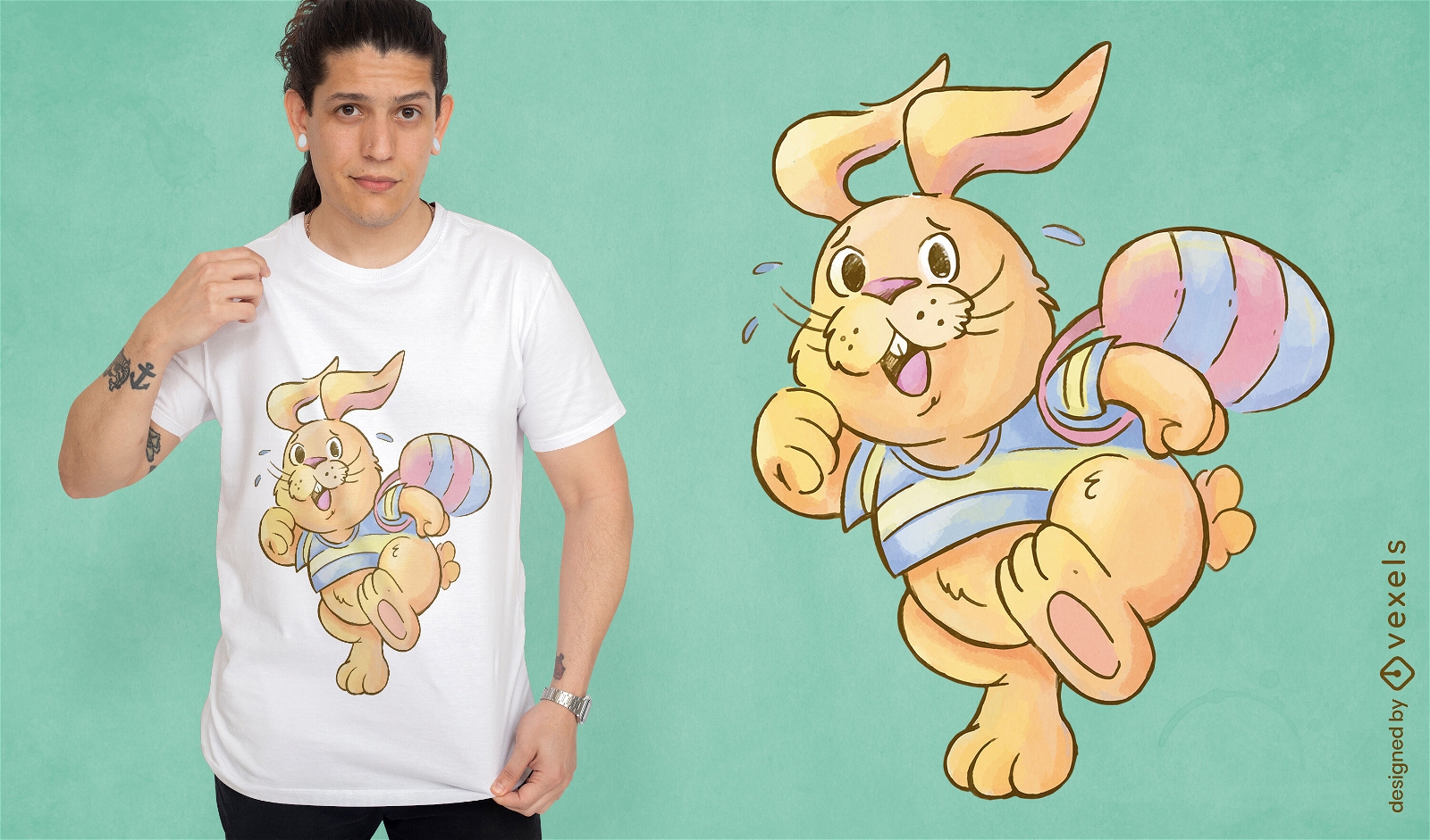 Easter bunny running t-shirt design