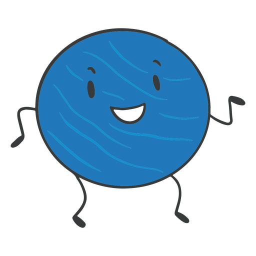 Neptune planet cartoon character PNG Design