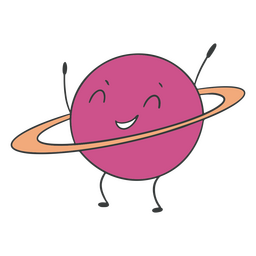 Personaje de dibujos animados del planeta Saturno Transparent PNG