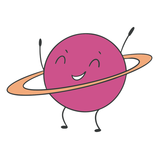 personagem de desenho animado do planeta Saturno Desenho PNG