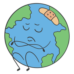 Diseño PNG Y SVG De Personaje De Dibujos Animados De Cambio Climático Del  Planeta Tierra Para Camisetas