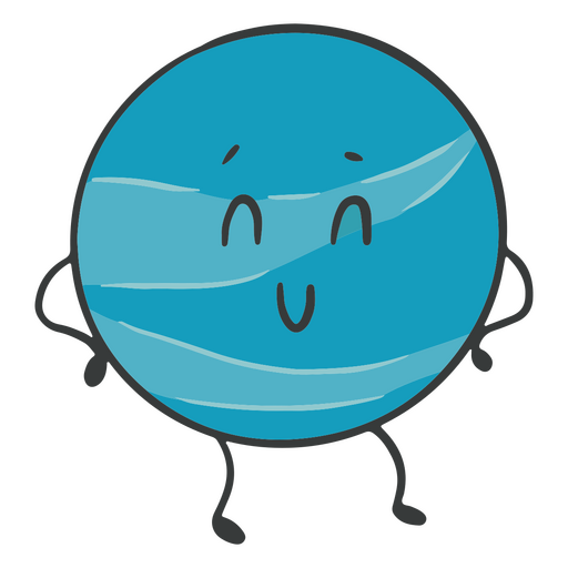 Uranus planet cartoon character PNG Design