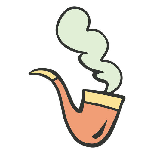 Smoking bicolor animated pipe PNG Design