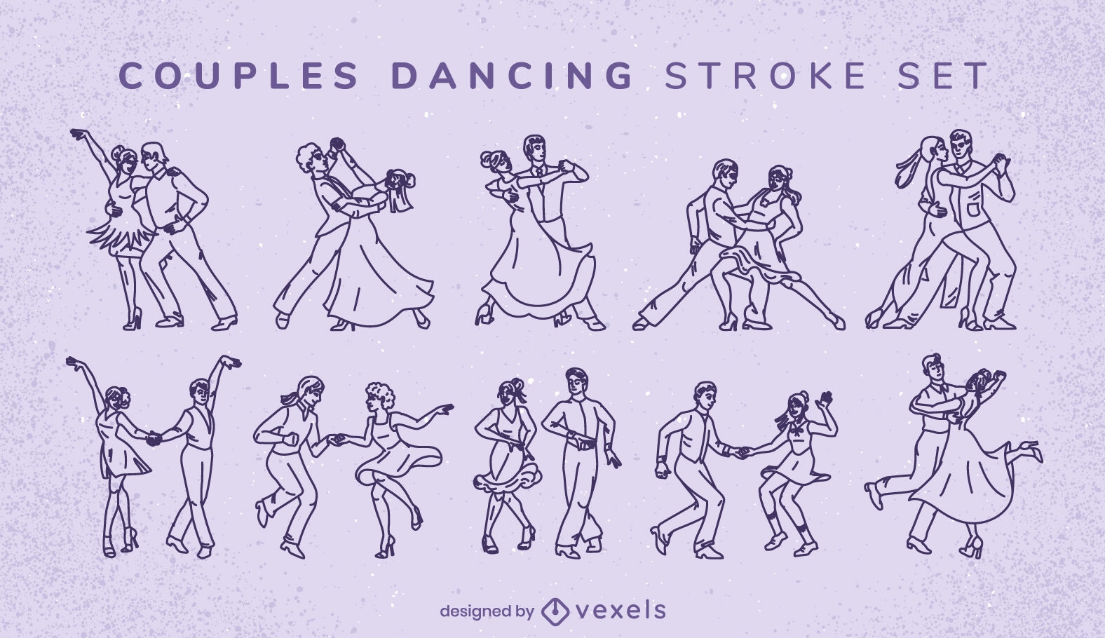 Paare tanzen Schlaganfall-Set