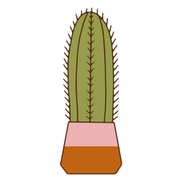 Cactus nature color stroke plant PNG Design