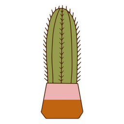 Planta de trazo de color de naturaleza de cactus
