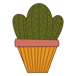 Trazo de color de planta de cactus Diseño PNG