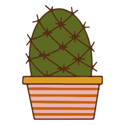 Planta de traçado de cor de decoração de cacto Desenho PNG