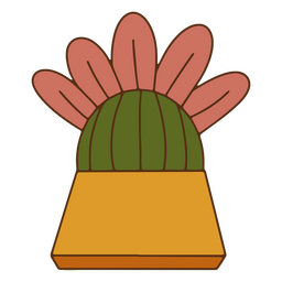 Planta de traçado de cor de decoração de natureza cacto Desenho PNG