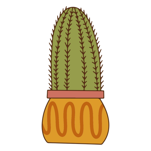 Nature cactus color stroke plant PNG Design