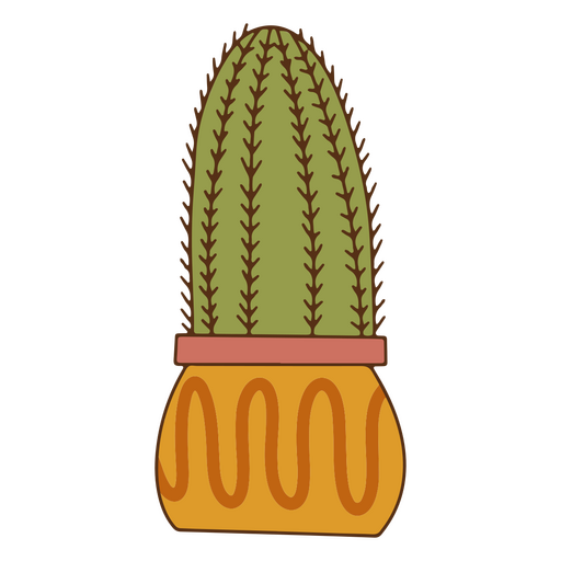 Planta de traçado de cor de cacto natural Desenho PNG