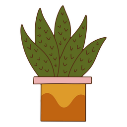 Planta de traçado de cor de decoração de cacto natural Desenho PNG