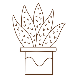 Planta de trazo de decoración de cactus natural Diseño PNG