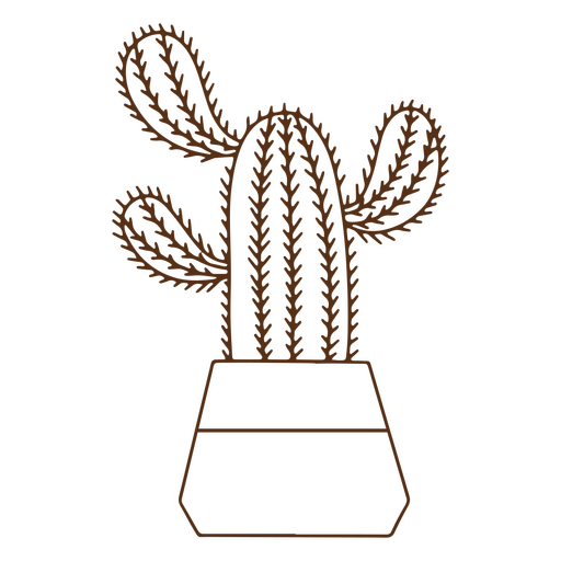 Trazo de planta de decoración de cactus de naturaleza