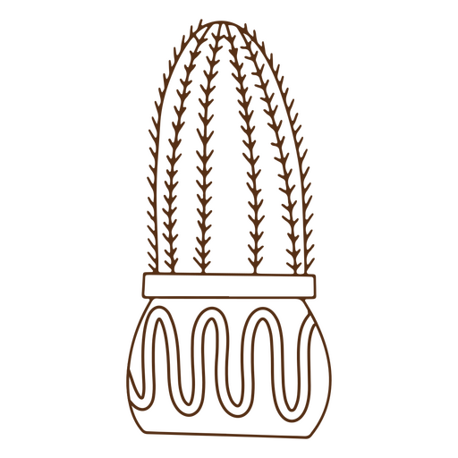 Planta de trazo de decoración de naturaleza de cactus Diseño PNG