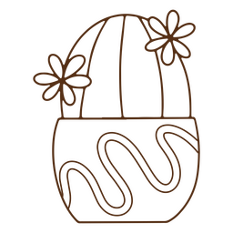 Planta de trazo de decoración del hogar de flor de cactus Diseño PNG