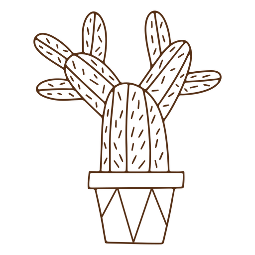 Kaktus-Strichpflanze PNG-Design