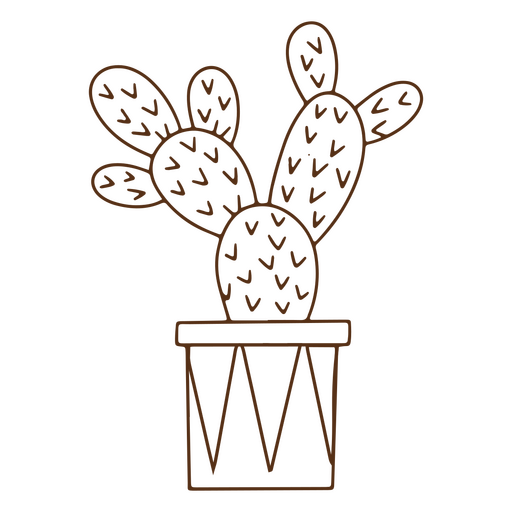 Trazo de planta de decoración del hogar de cactus Diseño PNG