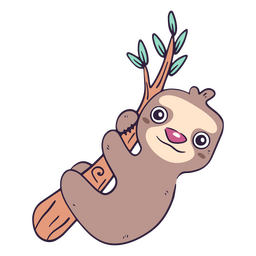 Cute sloth twig animal Transparent PNG